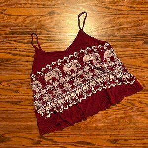 Small red elephant tank top